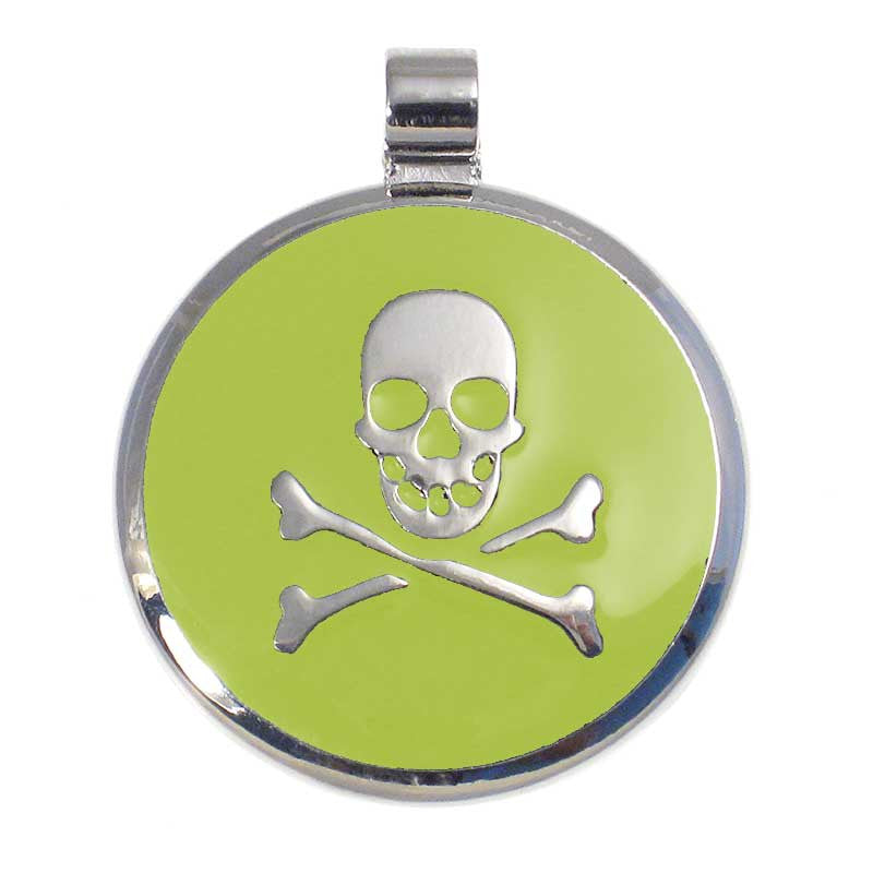 Skull and Crossbone Jewelry Tag, - Lucky Pet